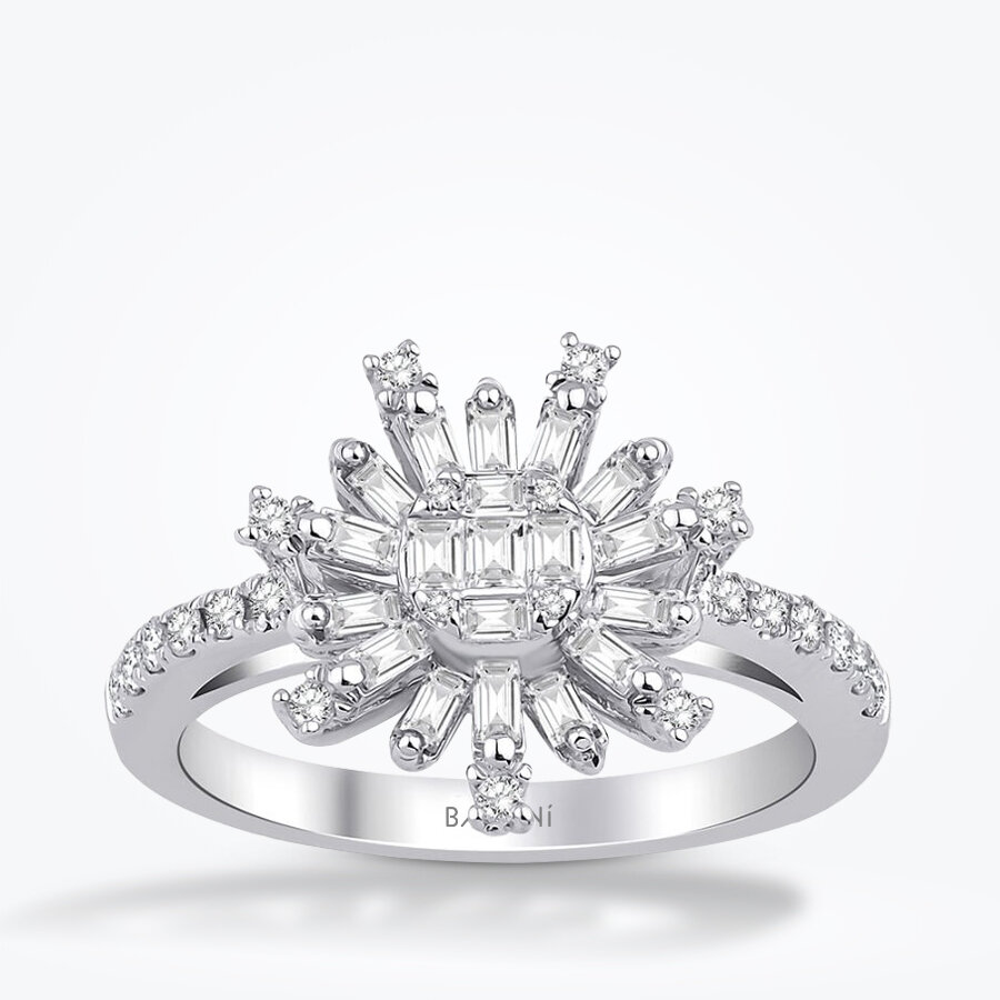 0.64 Karat Pırlanta Baget Yüzük - Baroni Diamond