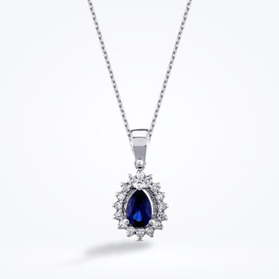 0.64 Karat Pırlanta Safir Kolye - Baroni Diamond (1)