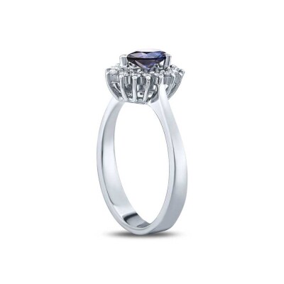 0.64 Karat Pırlanta Damla Safir Yüzük - Baroni Diamond (1)