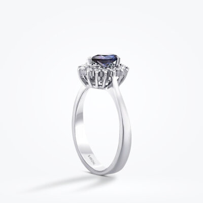 0.64 Karat Pırlanta Damla Safir Yüzük - Baroni Diamond (1)