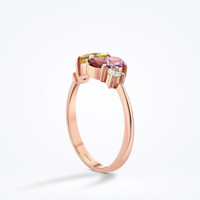 0.64 Karat Pırlanta Renkli Taşlı Yüzük - Baroni Diamond (1)