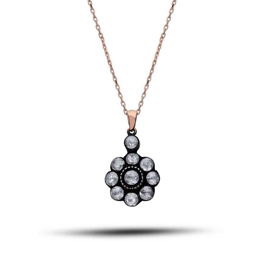 0.65 Karat Elmas Gül Kolye - Baroni Diamond