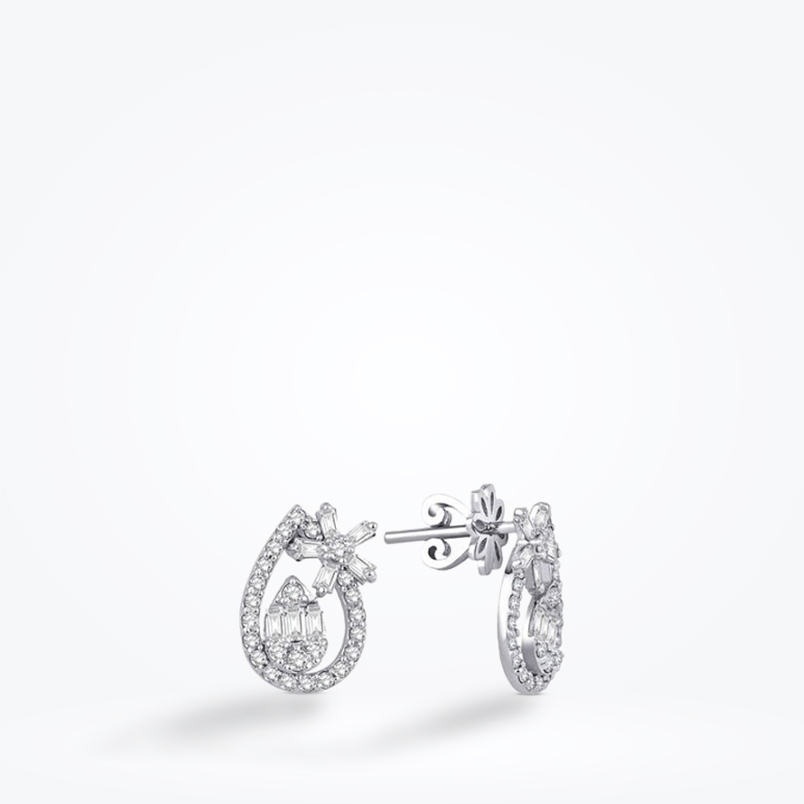 0.65 Karat Pırlanta Baget Küpe - Baroni Diamond