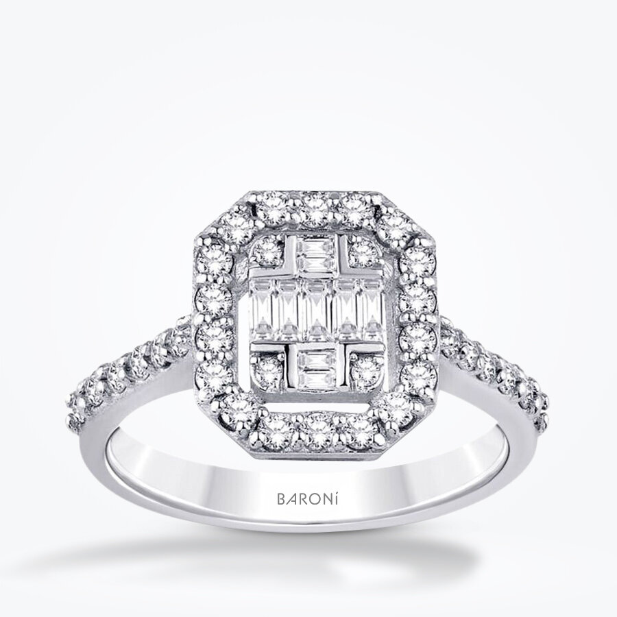 0.65 Karat Pırlanta Baget Yüzük - Baroni Diamond