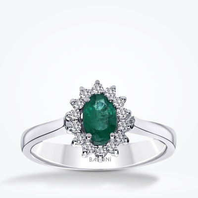 0.65 Karat Pırlanta Zümrüt Yüzük - 1