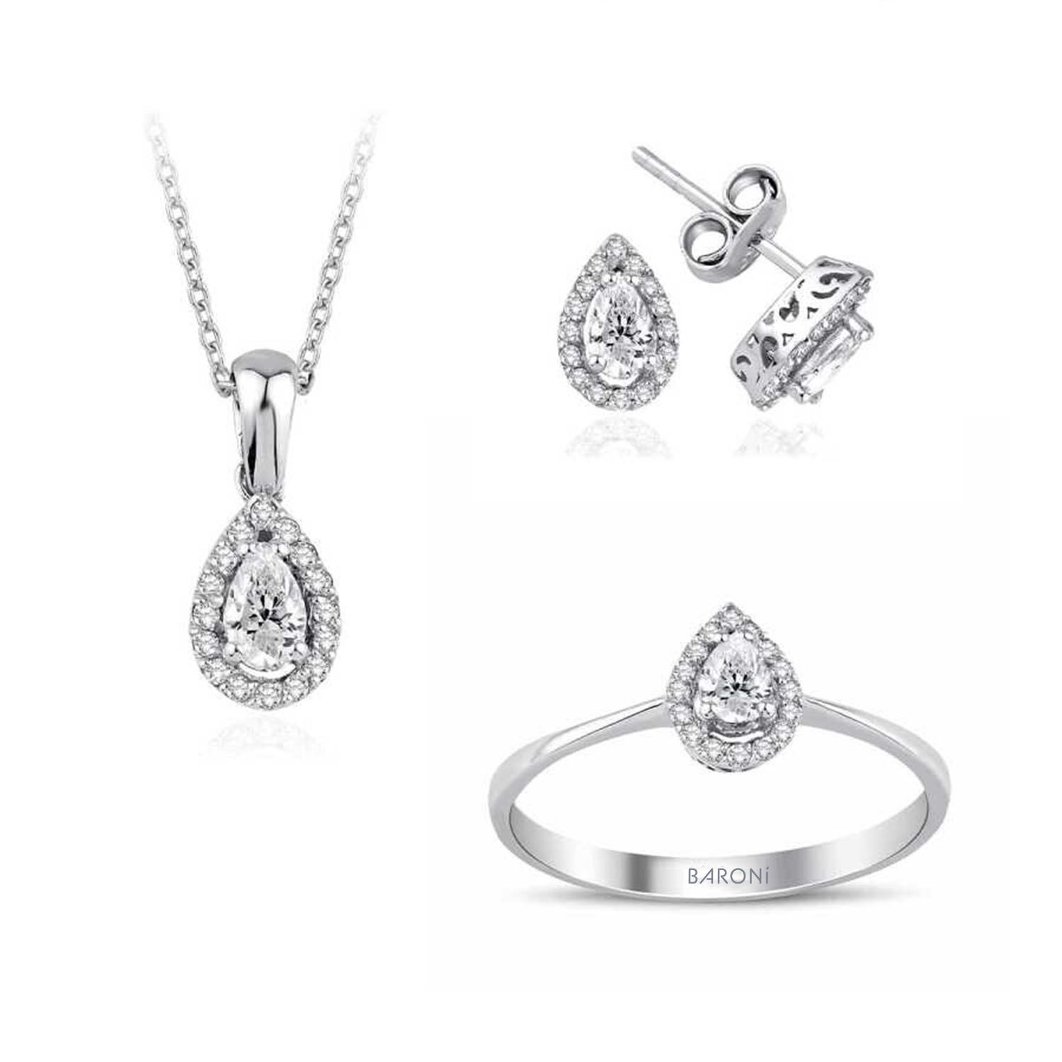 0.66 Karat Elmas Pırlanta Damla Set