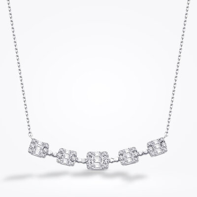 0.66 Karat Pırlanta Baget Kolye - 1