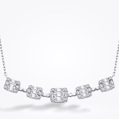 0.66 Karat Pırlanta Baget Kolye - Baroni Diamond (1)