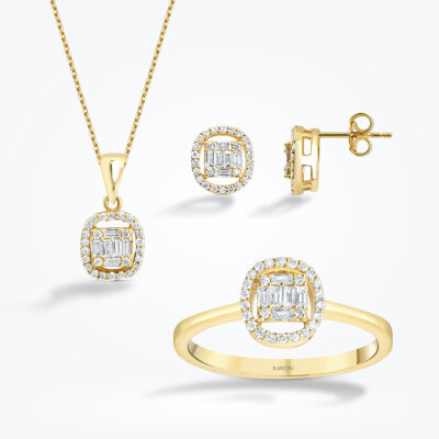 0.66 Karat Pırlanta Baget Set - 1