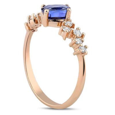 0.66 Karat Pırlanta Safir Yüzük - Baroni Diamond (1)
