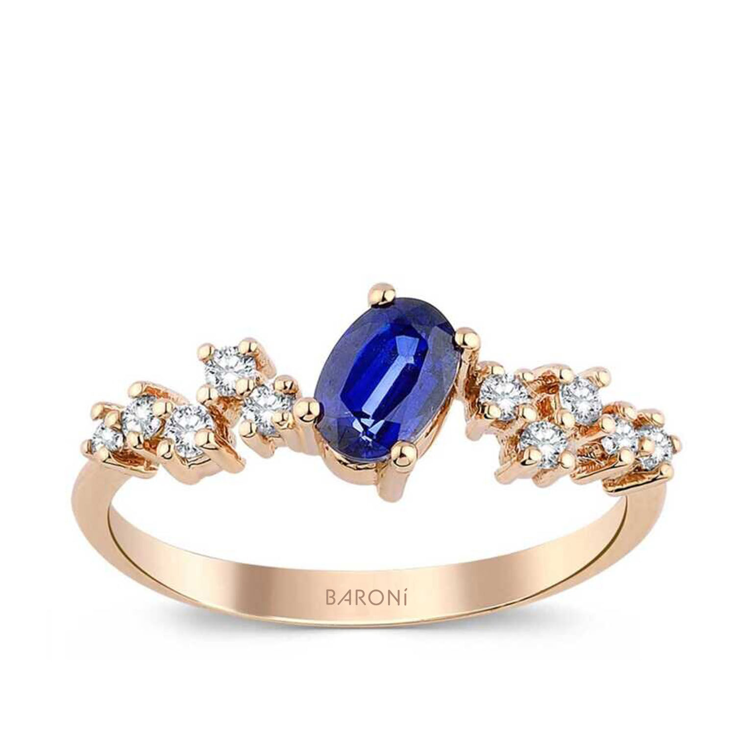 0.66 Karat Pırlanta Safir Yüzük - Baroni Diamond