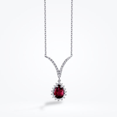 0.66 Karat Pırlanta Yakut Kolye - Baroni Diamond (1)