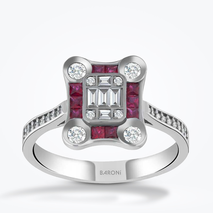 0.66 Karat Pırlanta Yakut Yüzük - Baroni Diamond