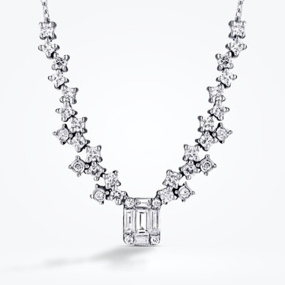 0.67 Karat Pırlanta Baget Kolye - Baroni Diamond (1)