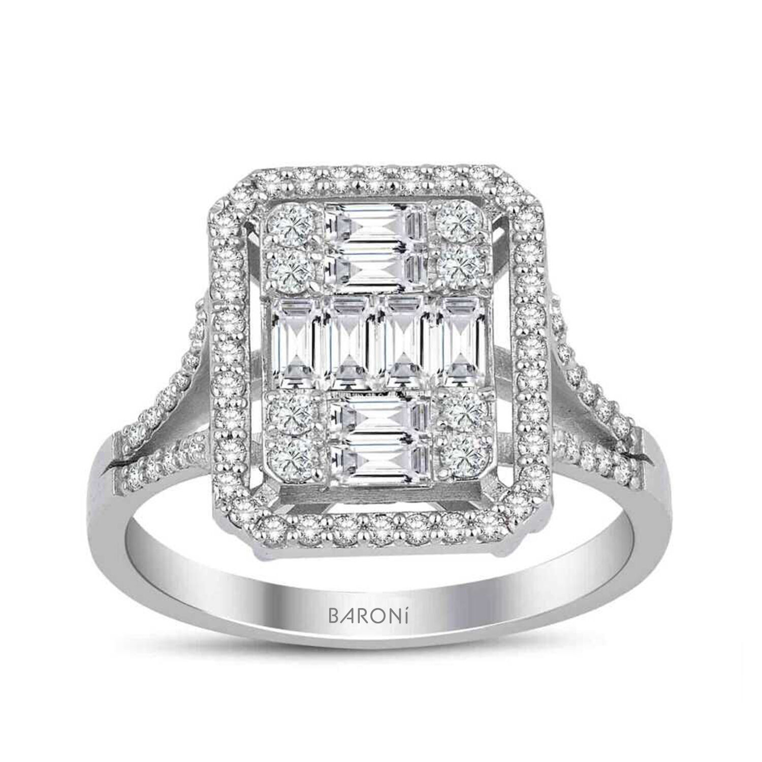 0.67 Karat Pırlanta Baget Yüzük - Baroni Diamond