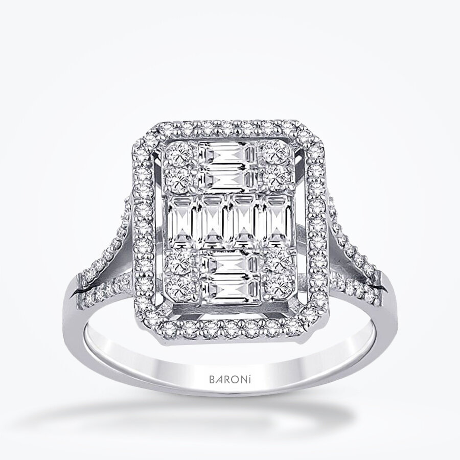 0.67 Karat Pırlanta Baget Yüzük - Baroni Diamond