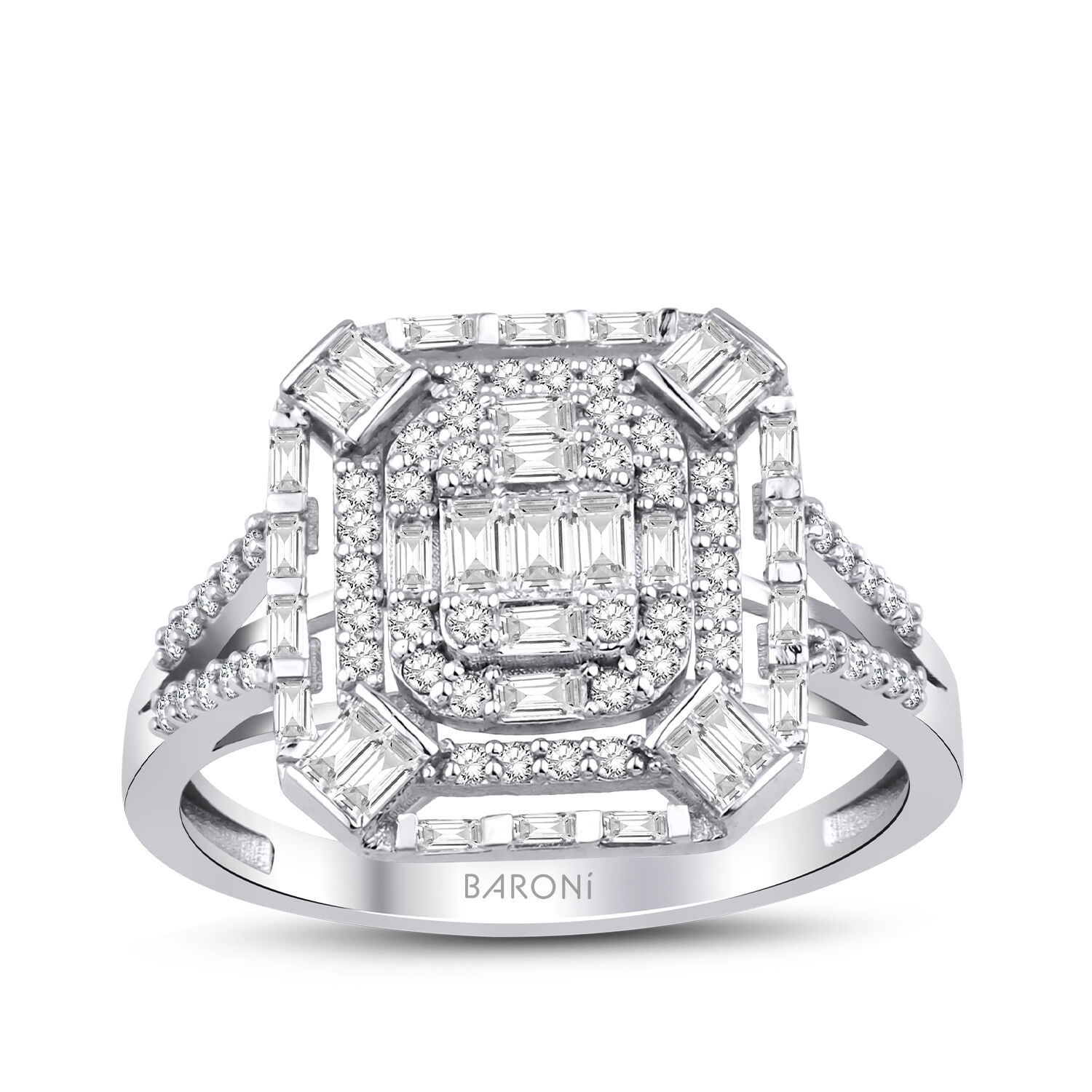 0.67 Karat Pırlanta Baget Yüzük - Baroni Diamond