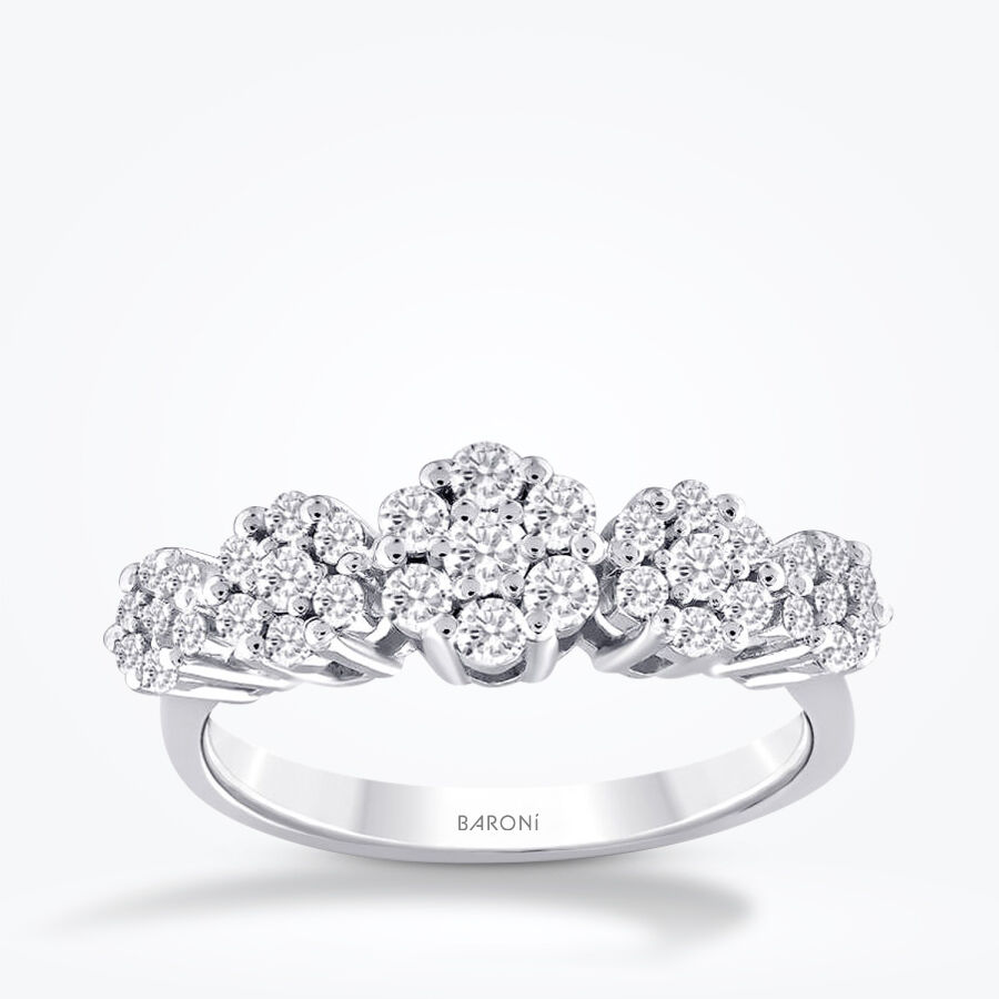 0.67 Karat Pırlanta Taşlı Çiçek Yüzük - Baroni Diamond