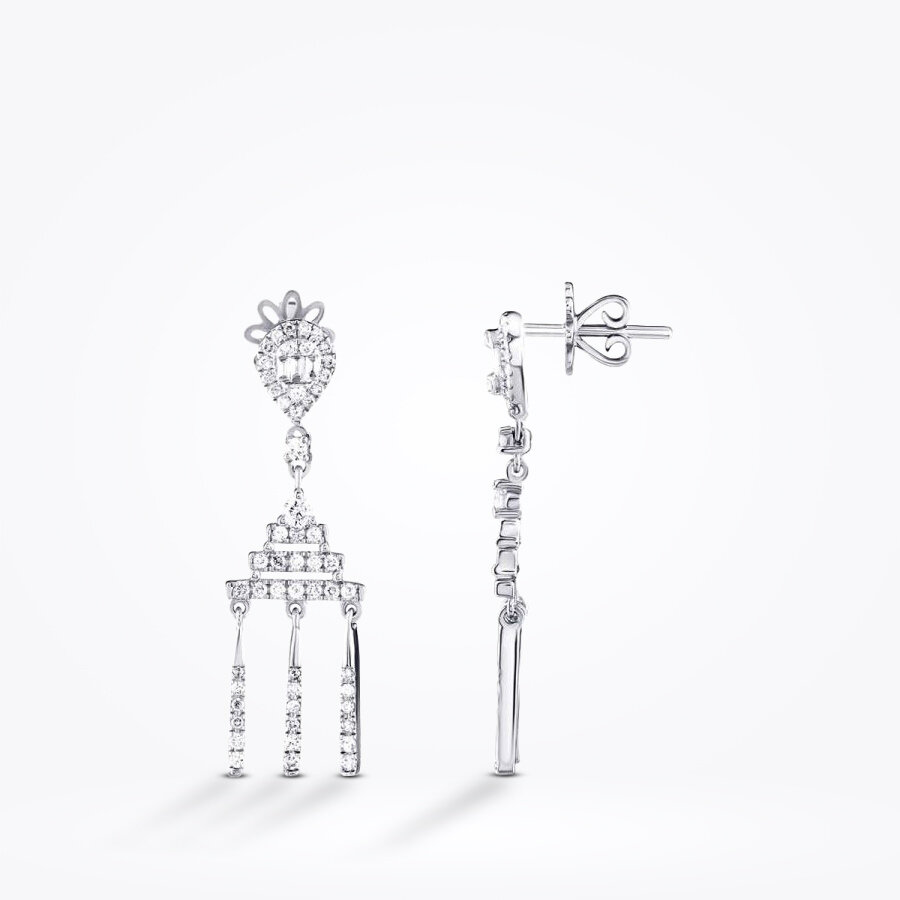 0.68 Karat Pırlanta Baget Küpe - Baroni Diamond