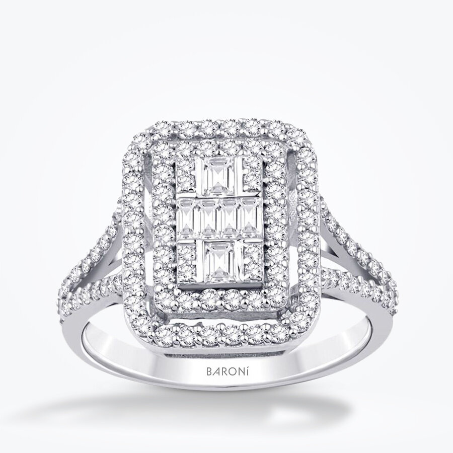0.68 Karat Pırlanta Baget Yüzük - Baroni Diamond