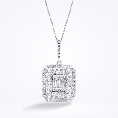 0.61 Karat Pırlanta Baget Kolye - 1