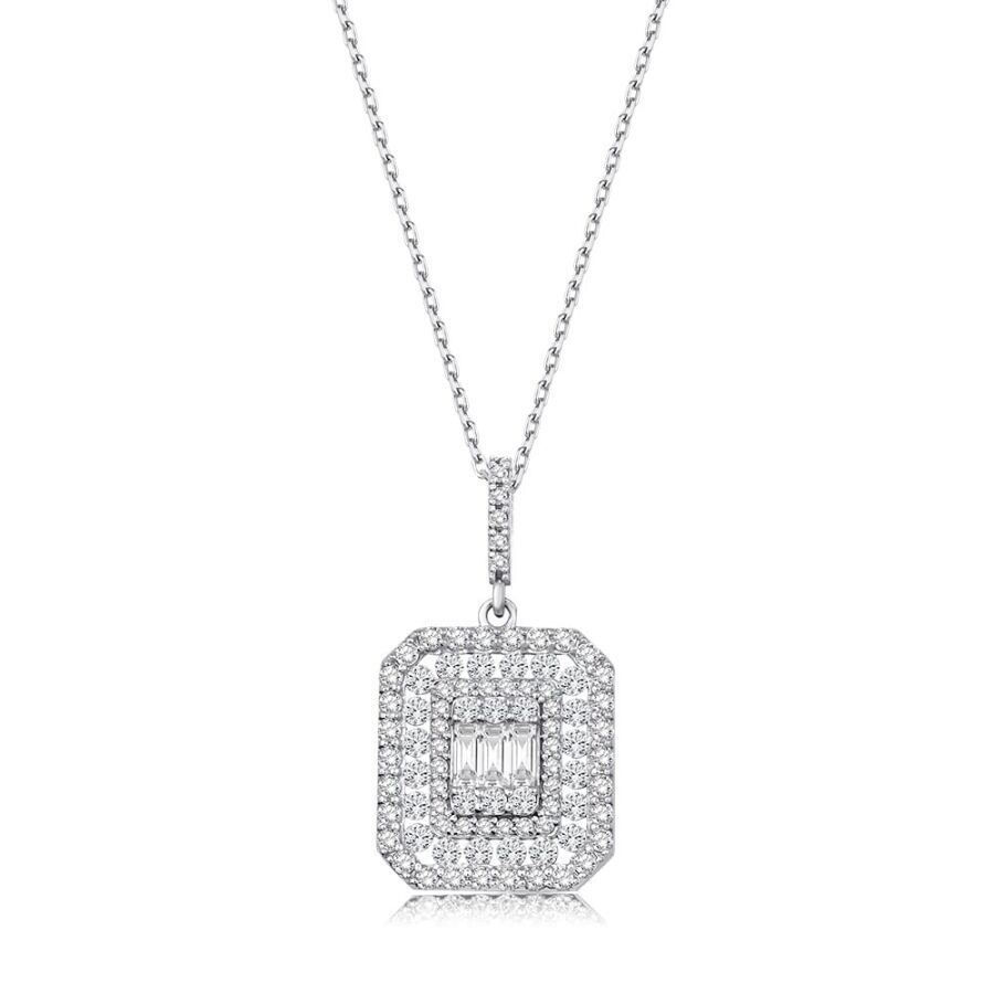 0.61 Karat Pırlanta Baget Kolye - Baroni Diamond