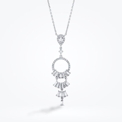 0.69 Karat Pırlanta Baget Kolye - 1