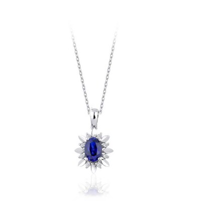 0.69 Karat Pırlanta Safir Kolye 