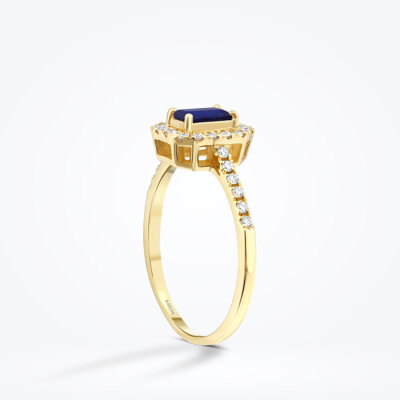 0.69 Karat Pırlanta Safir Yüzük - Baroni Diamond (1)