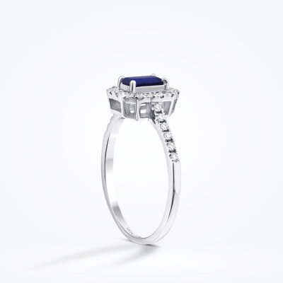 0.69 Karat Pırlanta Safir Yüzük - Baroni Diamond (1)