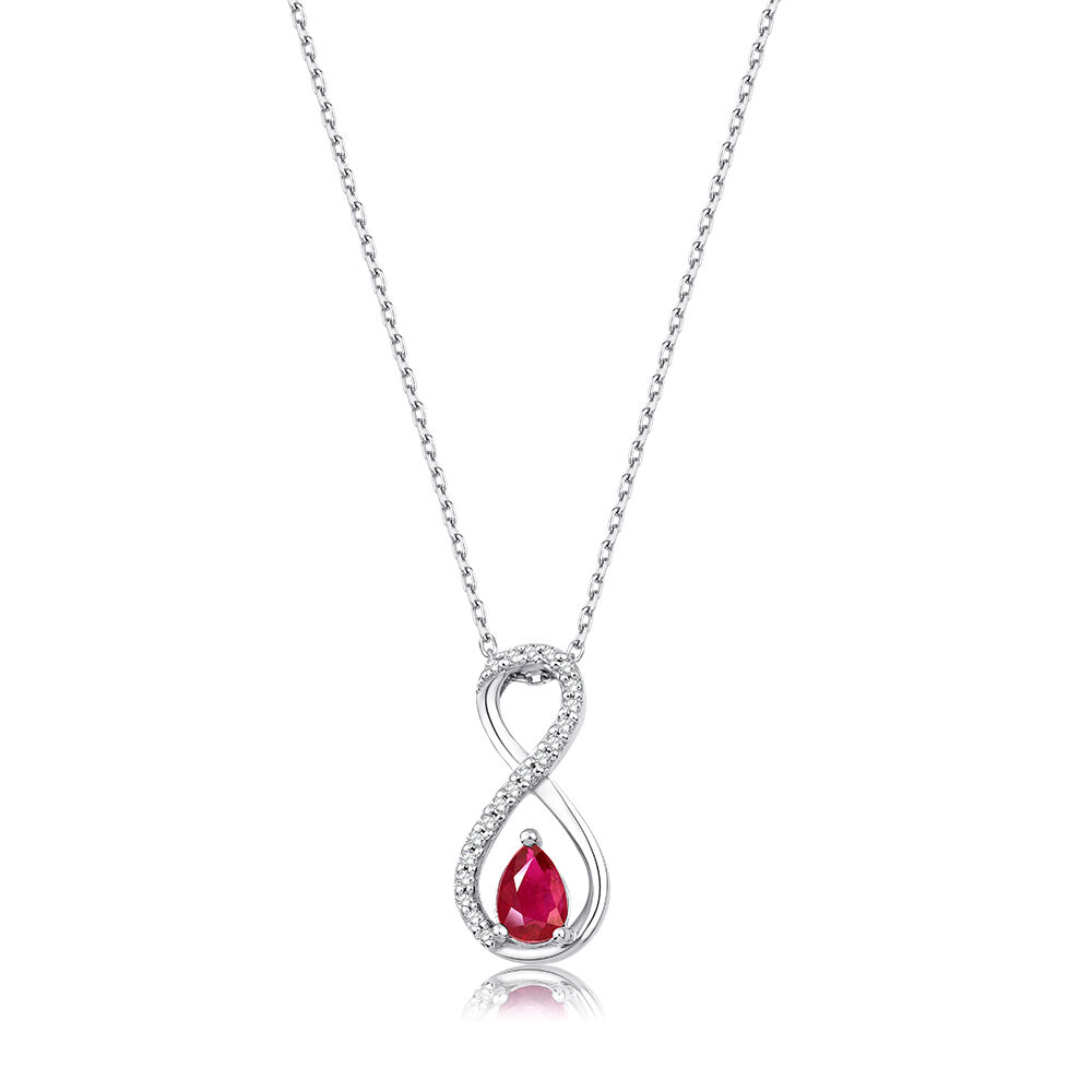 0.69 Karat Pırlanta Yakut Sonsuzluk Kolye - Baroni Diamond
