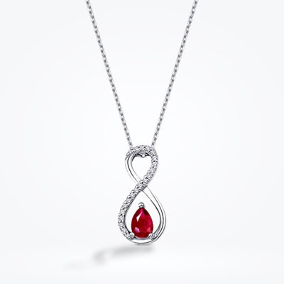 0.69 Karat Pırlanta Yakut Sonsuzluk Kolye - Baroni Diamond (1)