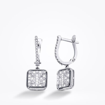 0.70 Karat Pırlanta Baget Küpe - Baroni Diamond