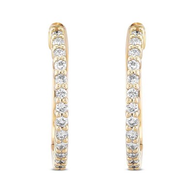 0.70 Karat Pırlanta Halka Küpe - 2