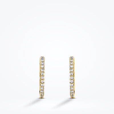 0.70 Karat Pırlanta Halka Küpe - 2