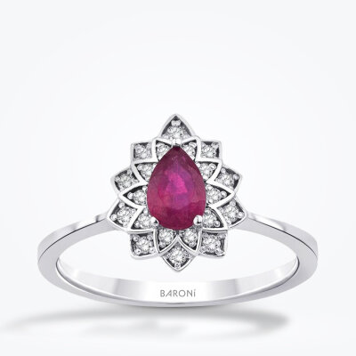 0.70 Karat Pırlanta Yakut Yüzük - Baroni Diamond