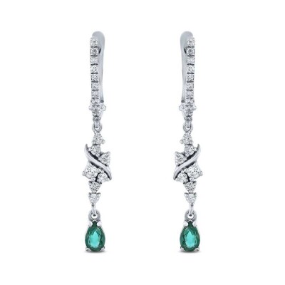 0.70 Karat Pırlanta Zümrüt Küpe - Baroni Diamond (1)