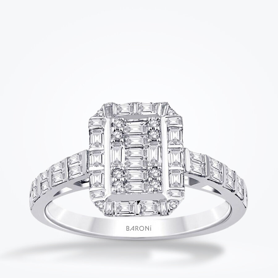 0.71 Karat Pırlanta Baget Yüzük - Baroni Diamond