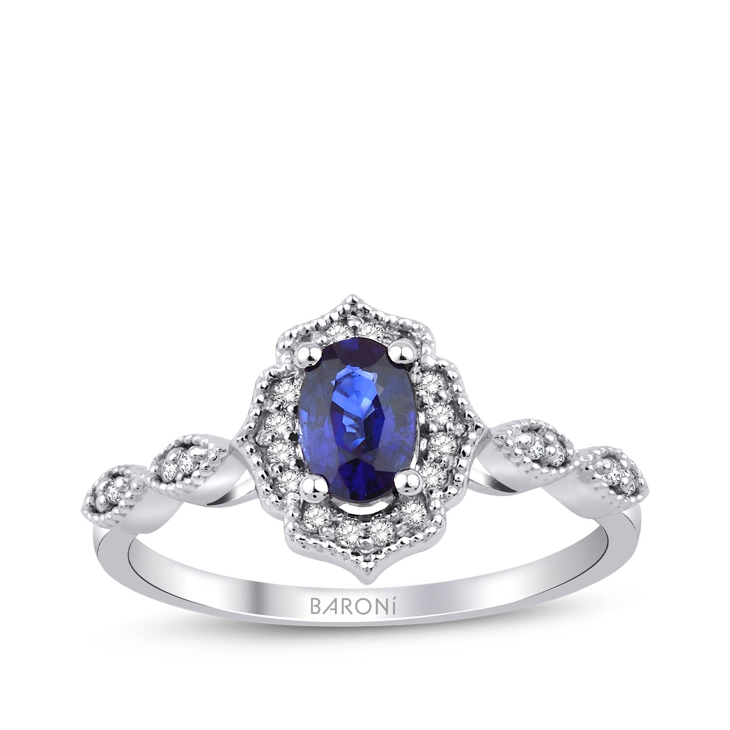 0.71 Karat Pırlanta Safir Yüzük - Baroni Diamond