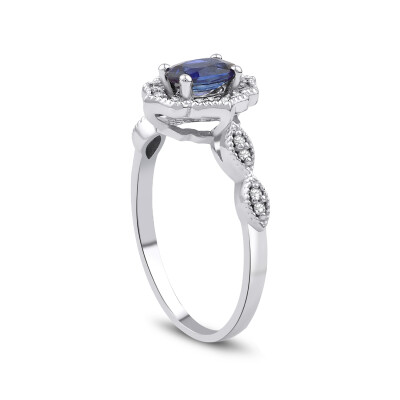 0.71 Karat Pırlanta Safir Yüzük - Baroni Diamond (1)