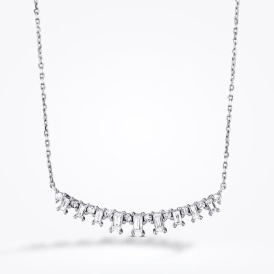 0.72 Karat Pırlanta Baget Kolye - Baroni Diamond (1)