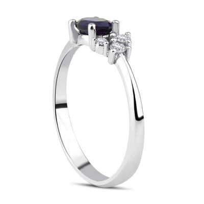 0.73 Karat Pırlanta Safir Yüzük - Baroni Diamond (1)