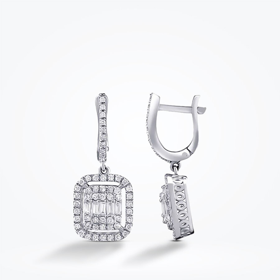 0.74 Karat Pırlanta Baget Küpe - Baroni Diamond