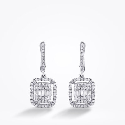 0.74 Karat Pırlanta Baget Küpe - Baroni Diamond (1)