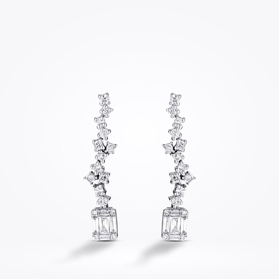 0.74 Karat Pırlanta Baget Küpe - Baroni Diamond