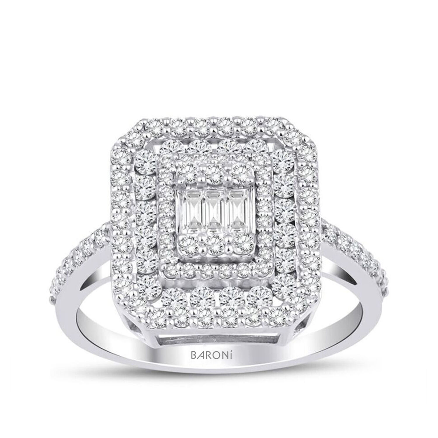 0.74 Karat Pırlanta Baget Yüzük - Baroni Diamond