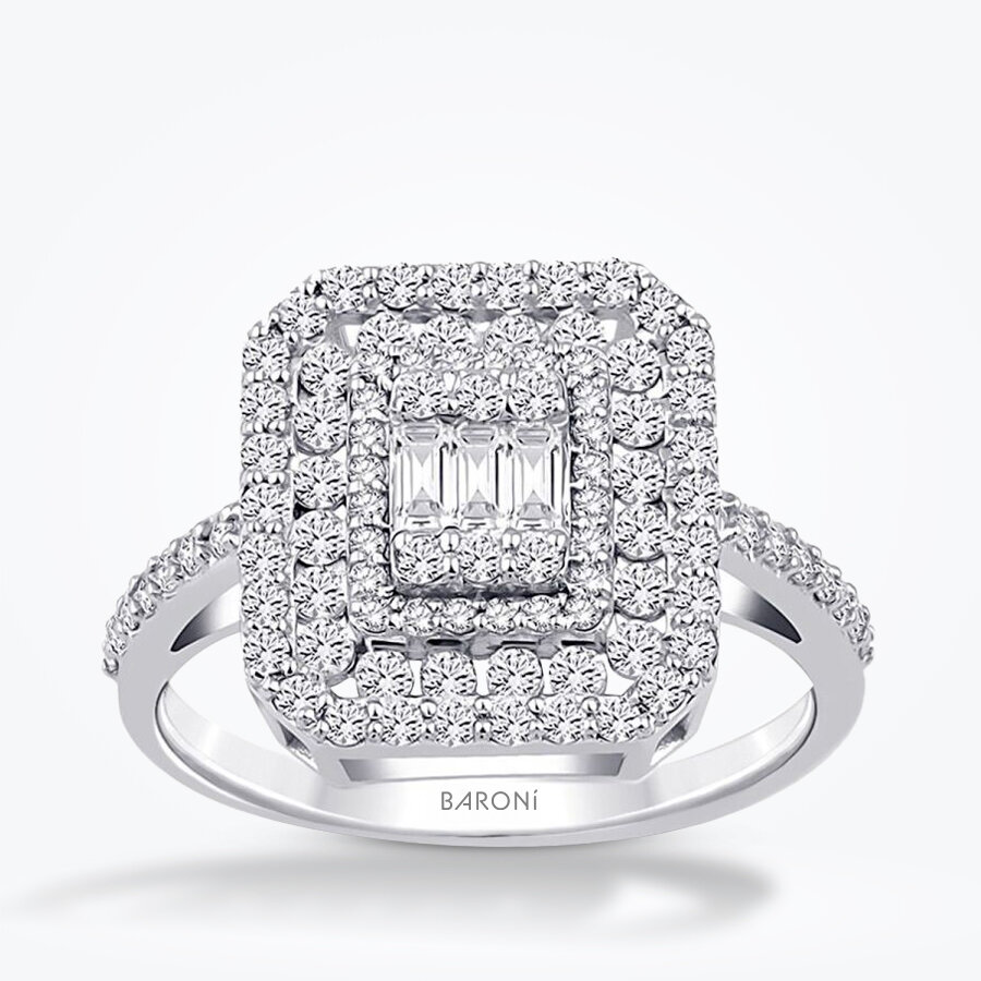 0.74 Karat Pırlanta Baget Yüzük - Baroni Diamond