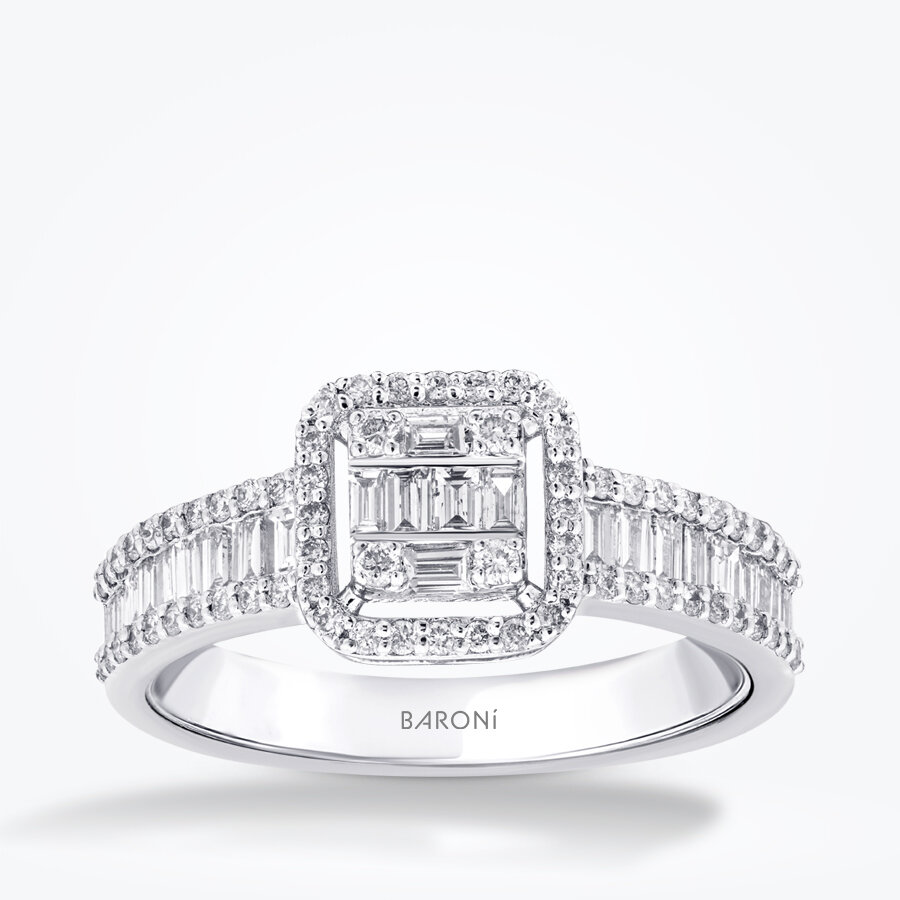 0.74 Karat Pırlanta Baget Yüzük - Baroni Diamond
