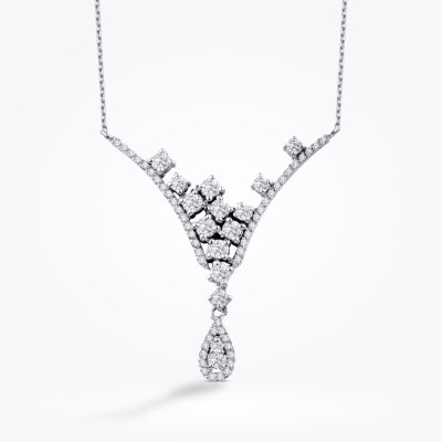 0.74 Karat Pırlanta Damla Kolye - 1