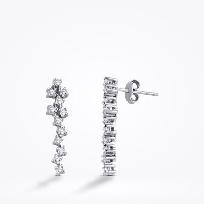 0.74 Karat Pırlanta Küpe - 1